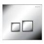 Signature Square Button Dual Flush plate - Bright Chrome