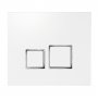 Signature Square Button Dual Flush plate - White