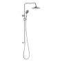 Signature Round Shower Riser Kit with Three Function Handset and Fixed Head - Chrome