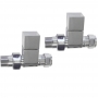 Signature Square Straight Radiator Valves (Pair) - Chrome