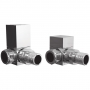 Signature Square Corner Radiator Valves (Pair) - Chrome
