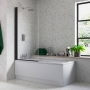 Signature Single Straight Square Bath Screen 1500mm H x 800mm W - 6mm Glass