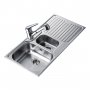 Signature Teka Princess 1.5 Bowl Kitchen Sink with Waste Kit 1000mm L x 500mm W - Stainless Steel
