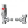 Signature Angled Thermostatic Radiator Valve + Lockshield - Chrome