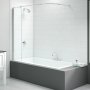 Merlyn Vivid Curtain Rail Bath Screen 1550mm High x 300mm Wide - 6mm Glass