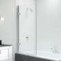 Merlyn Vivid Single Square Hinged Bath Screen 1500mm High x 850mm Wide - 8mm Glass