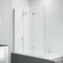 Merlyn Vivid Three Folding Hinged Bath Screen 1500mm High x 1400mm Wide - 8mm Glass