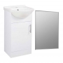 Signature Skyline Floor Standing 1-Door Vanity Unit with Basin and Rockford Mirror 600mm Wide - White Gloss