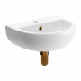 Signature Zeus Wall Hung Cloakroom Basin and Brushed Bronze Bottle Trap 450mm Wide - 1 Tap Hole