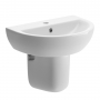Signature Zeus Basin and Semi Pedestal 550mm Wide - 1 Tap Hole