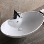 Delphi Cupy Sit-On Countertop Basin 650mm Wide White - 1 Tap Hole