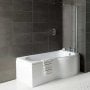 Delphi Zeya P-Shaped Standard Shower Bath 1600mm x 750/850mm - Right Handed