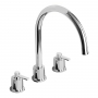 The 1810 Company Aero 3 Hole Design Kitchen Sink Mixer Tap - Chrome