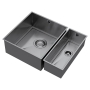 The 1810 Company Axixuno 355/150U 2.0 Bowl Undermount Kitchen Sink - Gun Metal