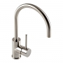 The 1810 Company Courbe Curved Spout Kitchen Sink Mixer Tap - Brushed Steel