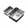 The 1810 Company Luxsoplusduo25 160/340U 1.5 Bowl Undermount Kitchen Sink - Right Handed