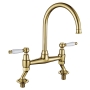 The 1810 Company Moulins Classic 2 Hole Design Kitchen Sink Mixer Tap - Gold Brass