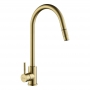 The 1810 Company Ritrarre QFit Flex Pull Out Kitchen Sink Mixer Tap - Brushed Gold