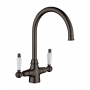 The 1810 Company Rodez Twin Lever Kitchen Sink Mixer Tap - Gun Metal