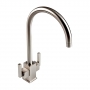 The 1810 Company Ruscello Square Body Kitchen Sink Mixer Tap - Brushed Steel