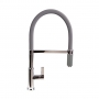 The 1810 Company Spirale Knurled Brushed Steel Spout Sink Mixer Tap with Flexible Hose - Anthracite