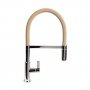 The 1810 Company Spirale Chrome Spout Sink Mixer Tap with Flexible Hose - Concrete