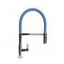 The 1810 Company Spirale Chrome Spout Sink Mixer Tap with Flexible Hose - Mid Blue