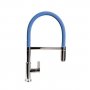 The 1810 Company Spirale Chrome Spout Sink Mixer Tap with Flexible Hose - Mid Blue