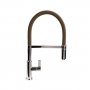 The 1810 Company Spirale Chrome Spout Sink Mixer Tap with Flexible Hose - Mocha