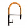 The 1810 Company Spirale Chrome Spout Sink Mixer Tap with Flexible Hose - Orange