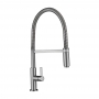 The 1810 Company Spirale Spout Kitchen Sink Mixer Tap with Spring Hose - Brushed Steel
