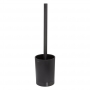 Tiger Tune Toilet Brush and Holder Freestanding - Brushed Metal Black/Black