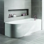 Trojan J-Shaped Curved Rectangular Bath 1700mm x 750mm (inc Wraparound Panel)