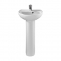 Twyford Alcona Handrinse Basin & Full Pedestal 400mm Wide 1 Tap Hole