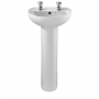 Twyford Alcona Handrinse Basin & Full Pedestal 400mm Wide 2 Tap Hole