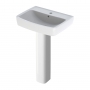 Twyford Alcona Basin and Full Pedestal 600mm Wide - 1 Tap Hole