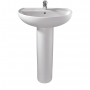 Twyford Alcona Boxed Basin & Pedestal Pack 550mm Wide - 1 Tap Hole