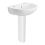Twyford Option Boxed Basin & Pedestal Pack 550mm Wide - 2 Tap Hole