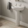 Twyford Option Boxed Basin & Pedestal Pack 550mm Wide - 2 Tap Hole