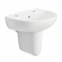 Twyford Option Basin & Semi Pedestal 550mm Wide 2 Tap Hole