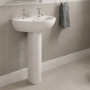 Twyford Option Basin & Full Pedestal 550mm Wide 2 Tap Hole