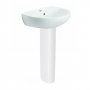 Twyford Option Basin with Full Pedestal 550mm W - 1 Tap Hole