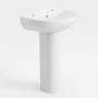 Twyford Option Basin with Full Pedestal 550mm W - 2 Tap Hole