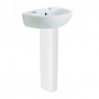 Twyford Option Basin with Full Pedestal 400mm W - 2 Tap Hole