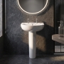 Twyford Option Handrinse Basin with Full Pedestal 400mm Wide 2 Tap Hole