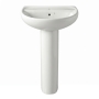 Twyford Sola Basin & Full Pedestal 600mm Wide 1 Tap Hole