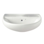 Twyford Sola Handrinse Wall Hung Basin 600mm Wide - 2 Tap Hole (With Chainstay)
