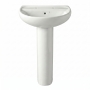 Twyford Sola Basin & Full Pedestal 600mm Wide 2 Tap Hole