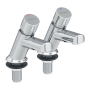 Twyford Sola Self Closing Non-Concussive Basin Taps Pair - Chrome