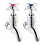 Twyford Sola 1/2 Cross Head Basin Bib Taps Pair Chrome